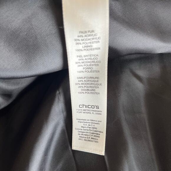 Chicos' Fur Vest Size 2 Large Brown Long Faux Fur Classic Winter Warm Lined - Picture 8 of 8